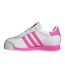 Childrens/kids Samoa Stripes Leather Trainers White Adidas-3