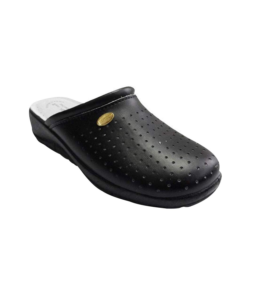 Dek Womens/Ladies Coated Leather Clogs (Black) - UTDF375-1