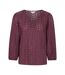 Womens/ladies Broderie Lightweight 3/4 Sleeve Casual Shirt Purple Mountain Warehouse-2