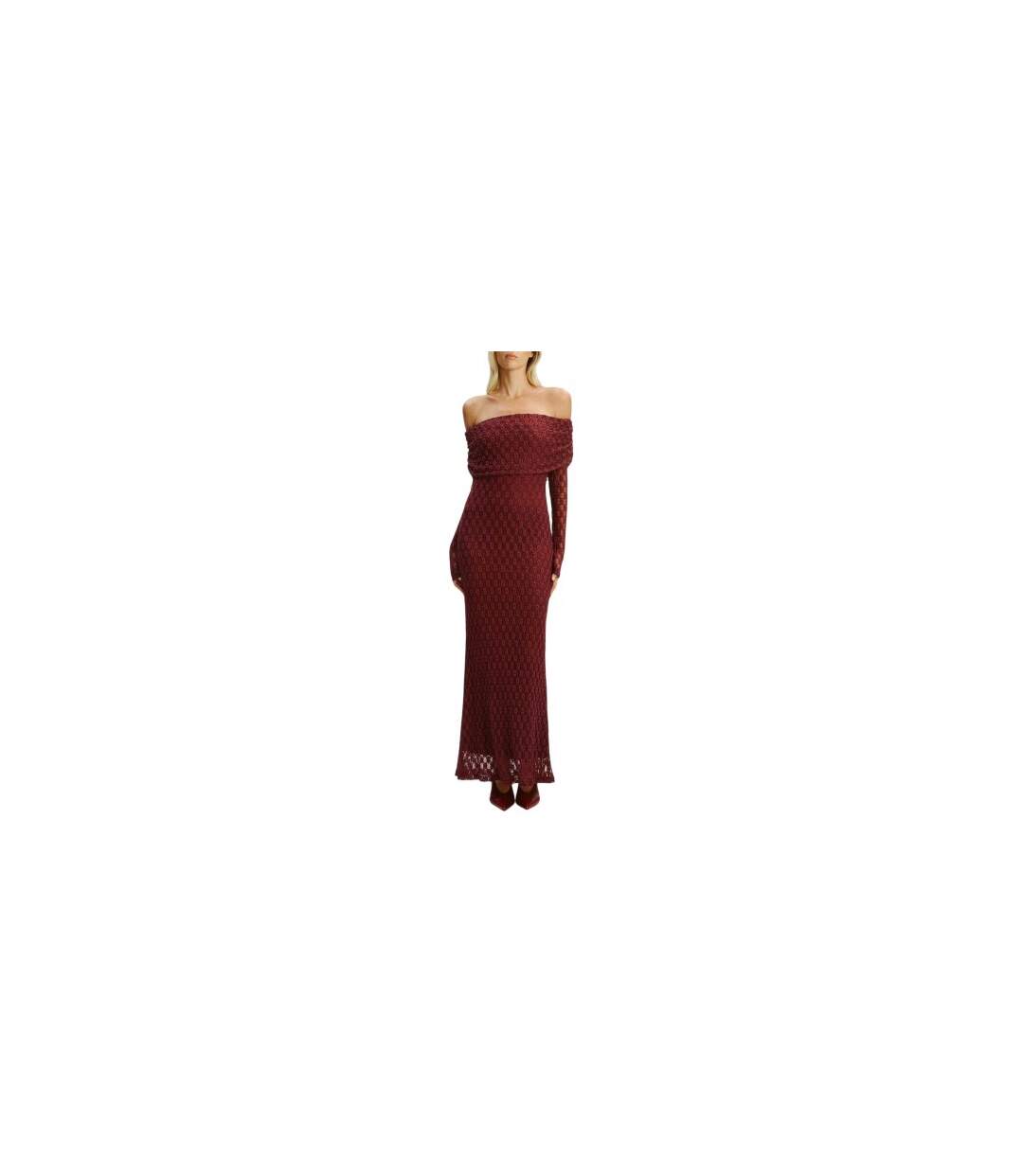 Womens/ladies Adoni Off Shoulder Maxi Dress Deep Plum Bardot-1