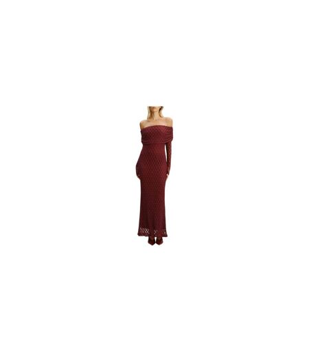 Womens/ladies Adoni Off Shoulder Maxi Dress Deep Plum Bardot