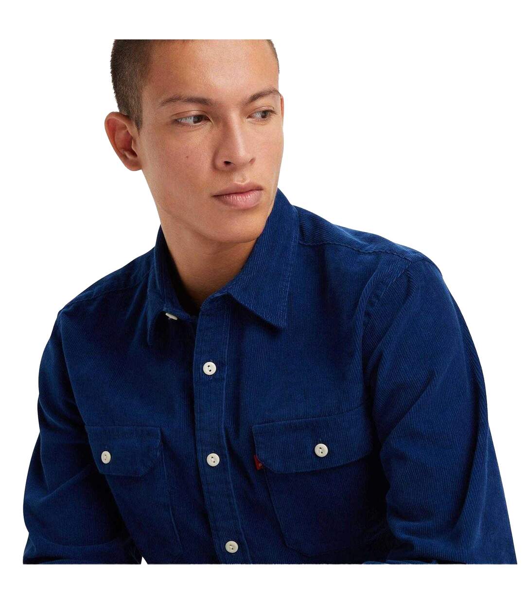 Mens Jackson Worker Corduroy Ribbed Overshirt Dark Blue Levis-3