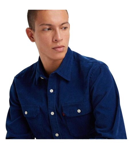 Mens Jackson Worker Corduroy Ribbed Overshirt Dark Blue Levis