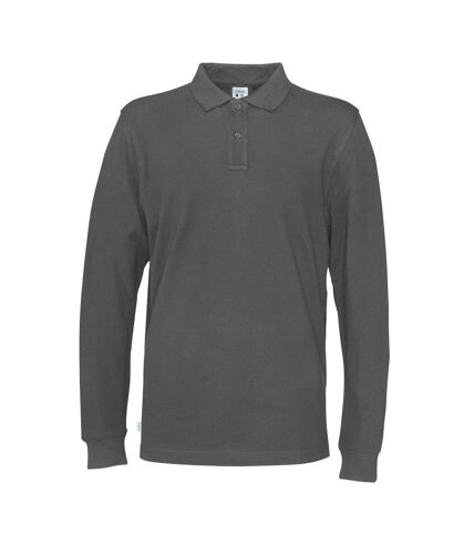 Mens pique long-sleeved t-shirt charcoal Cottover