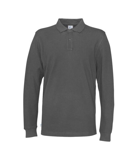 Cottover Mens Pique Long-Sleeved T-Shirt (Charcoal)