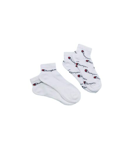 CHAMPION Lot de 2 paires de Socquettes Homme Coton ALLOVERMIX Blanc