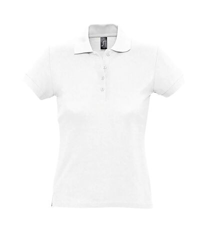 Passion polo 100% coton à manches courtes femme blanc SOLS