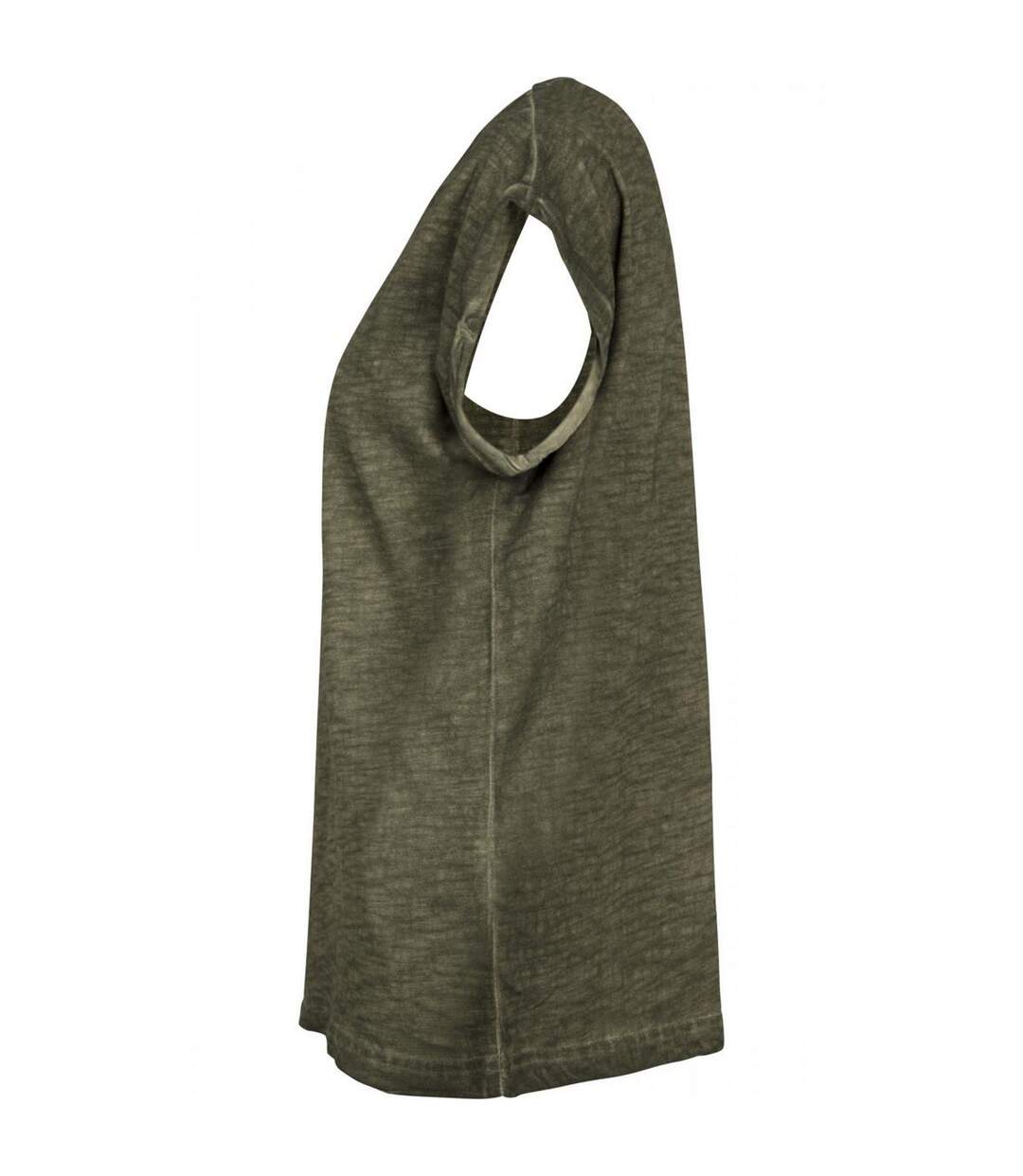 T-shirt Motif/style Teinture Par Pulvérisation Femme Olive Build Your Brand-4
