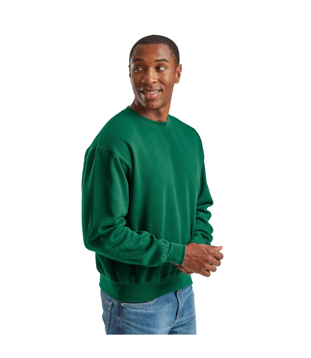 Unisex Adult Supercotton Sweatshirt College Green Fruit Of The Loom-1
