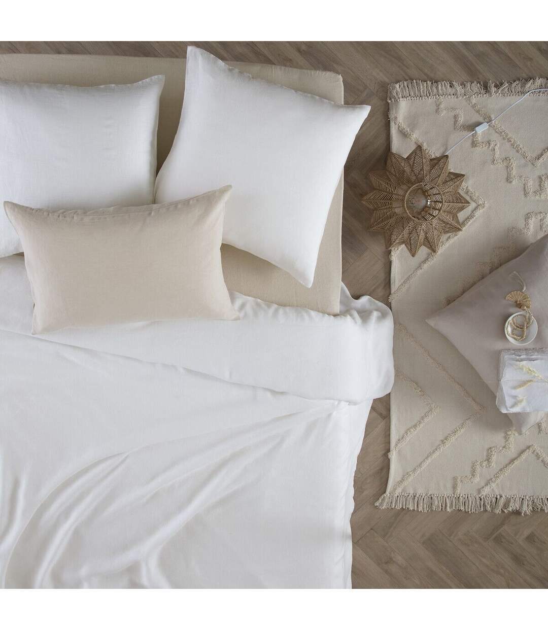 Drap Housse en Lin Adorable 140x190cm Beige Lin-5