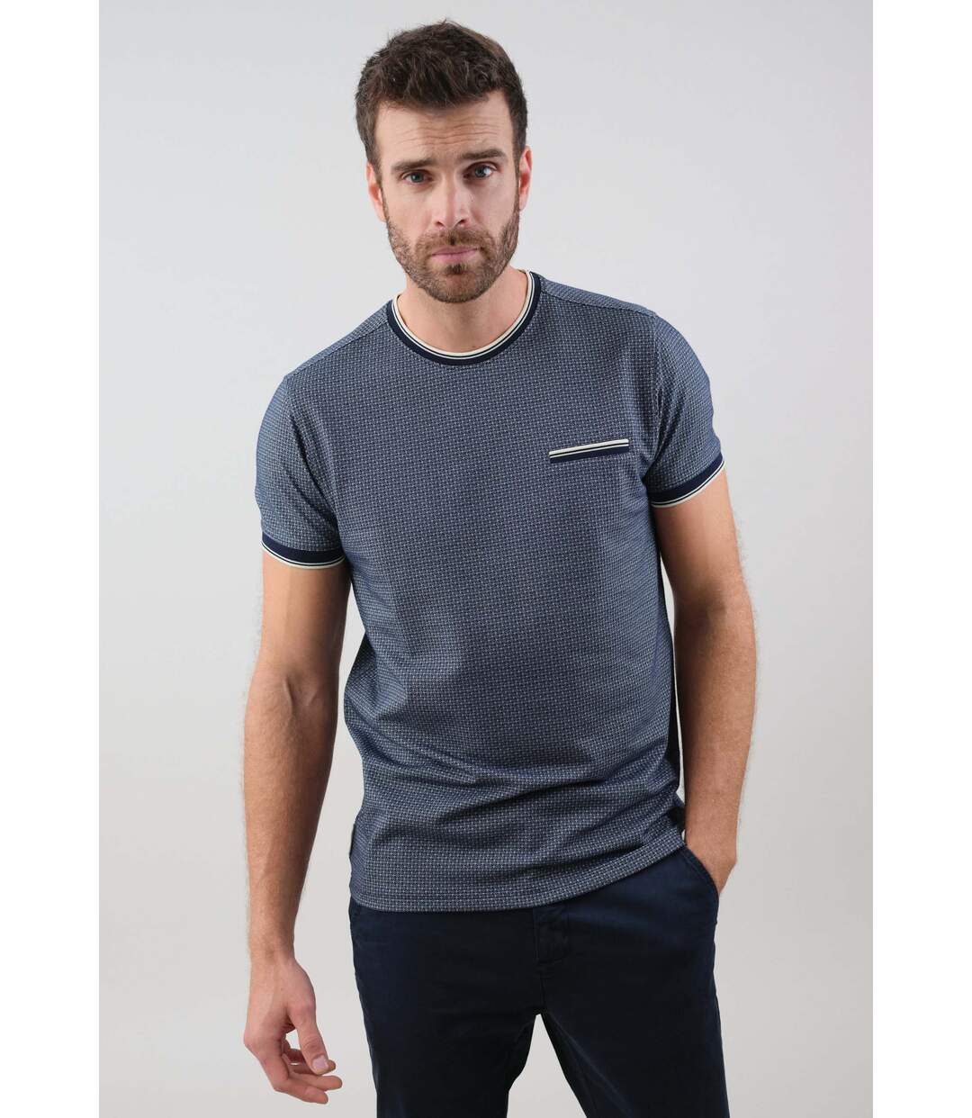 T-shirt en maille jacquard pour homme PHENIX