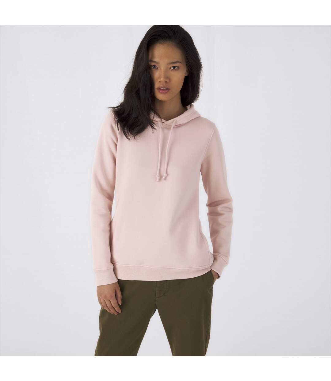 Sweat À Capuche Femme Rose B&C-1