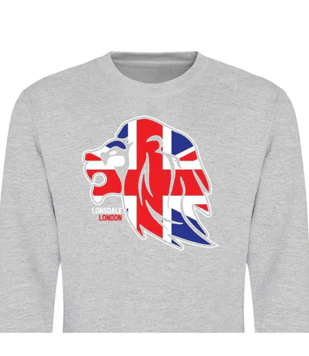 Sweat Motif/style Logo Adulte Gris Lonsdale