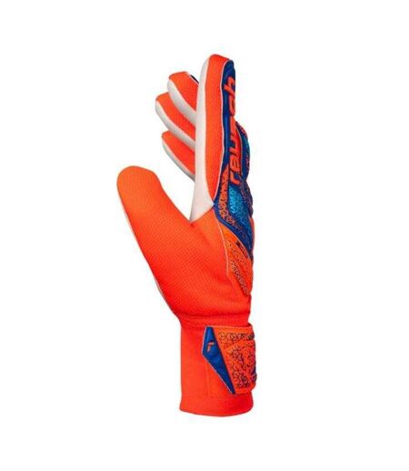 Childrens/kids Attrakt Solid Goalkeeper Gloves Blue Orange Reusch