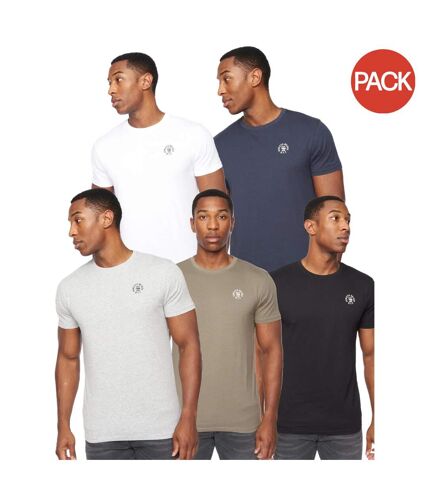 Pack of 5  Mens calyer t-shirt  multicoloured Henleys