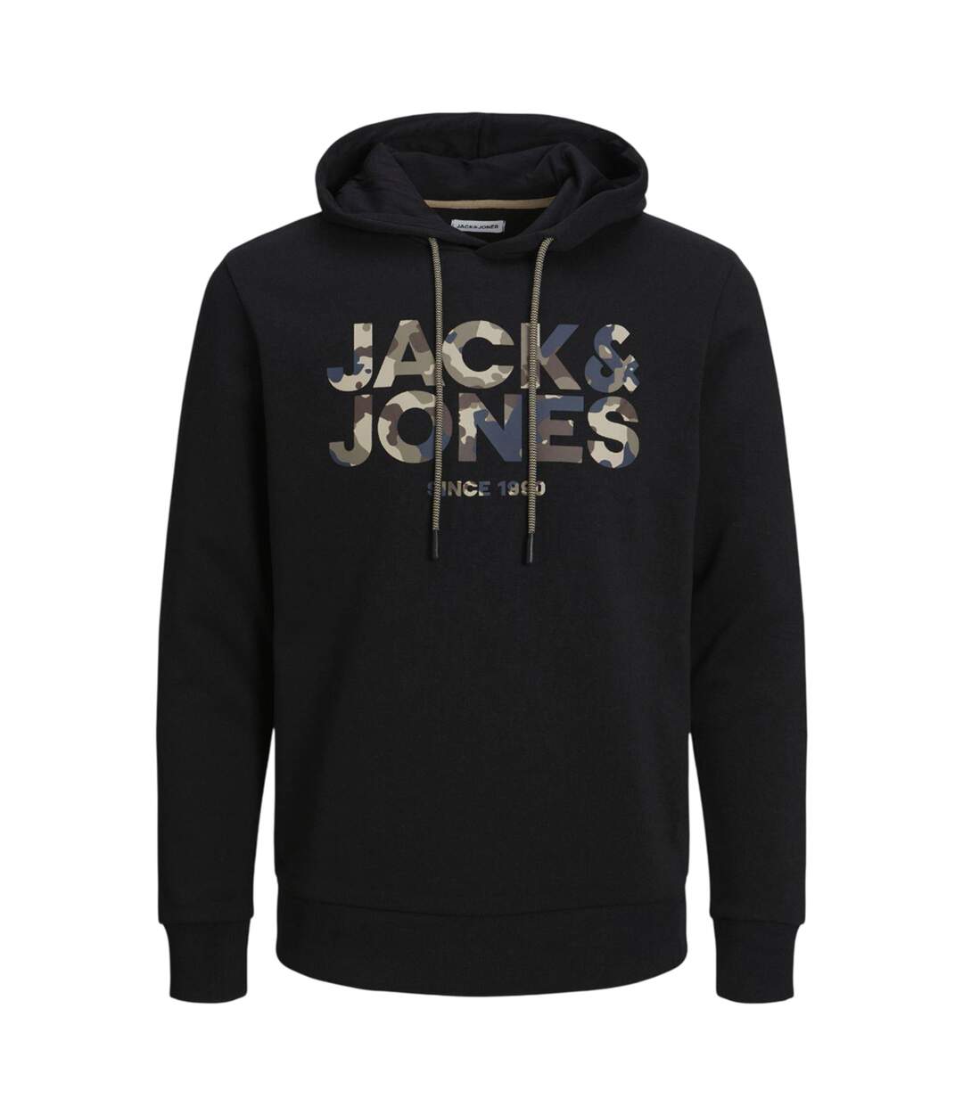 Mens James Hoodie Black Jack And Jones-2