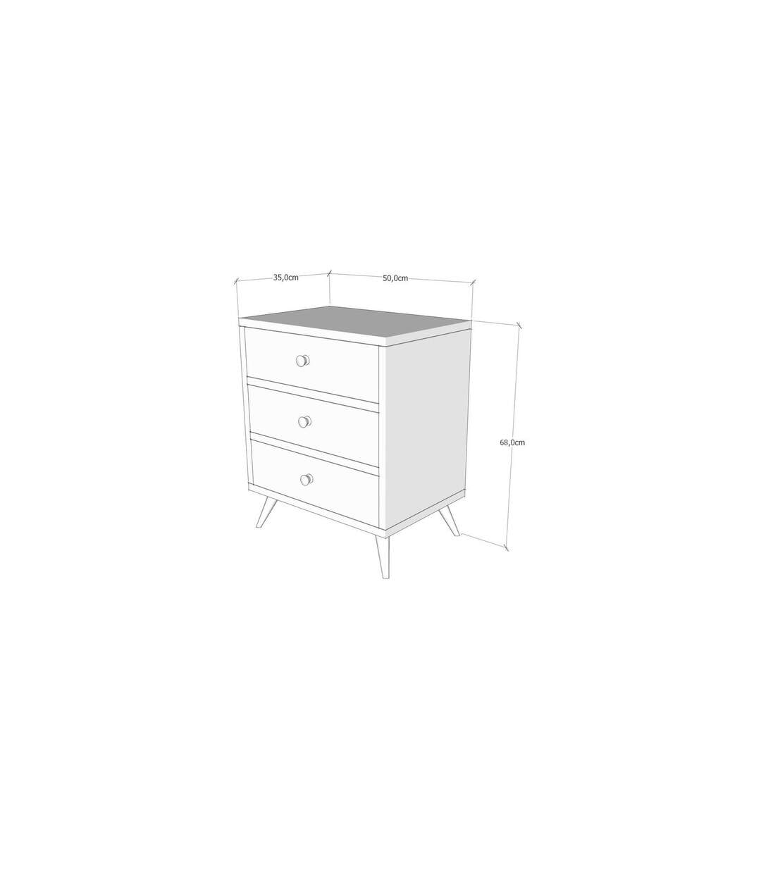 Commode Liza - Blanc et Marron-3