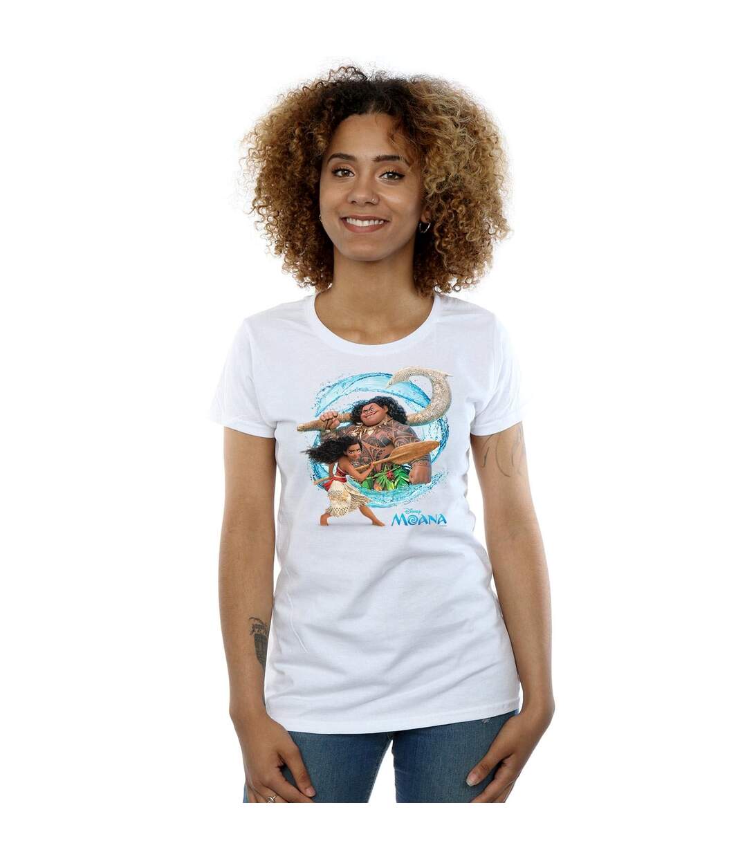 Disney T-shirt en coton Moana et Maui Wave - Femmes/Dames (Blanc) - UTBI34020-2