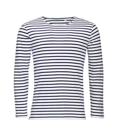T-shirt Marine Homme Blanc Bleu Marine SOLS
