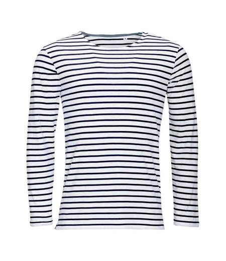 T-shirt Marine Homme Blanc Bleu Marine SOLS