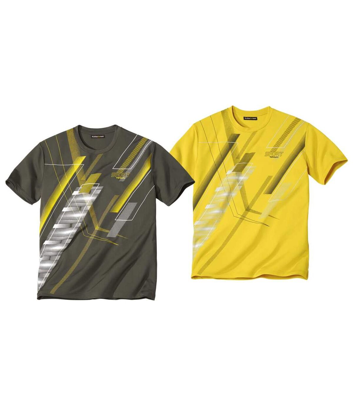 Pack of 2 Men's Graphic T-Shirts - Bronze Yellow Atlas For Men