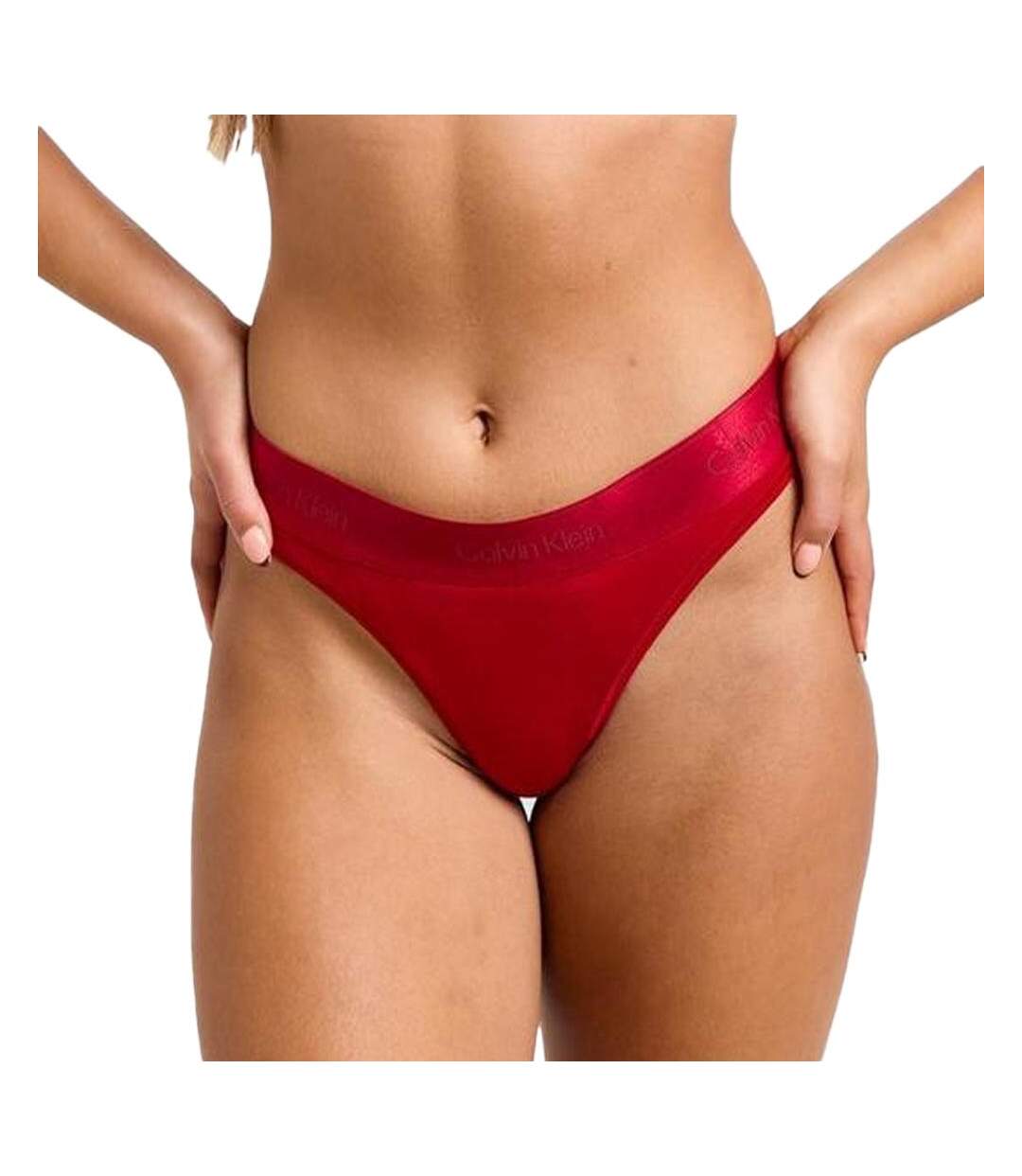 String rouge vif femme calvin klein jeans thong - s-1
