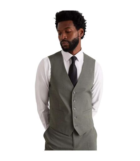 Mens slim waistcoat khaki Burton