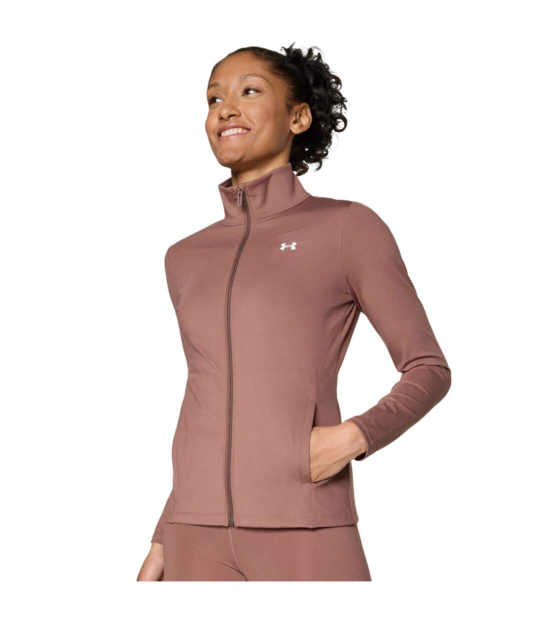 Womens/ladies Moisture Wicking Jacket Taupe Under Armour-4