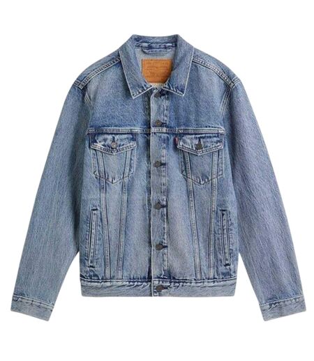 Mens Cotton Denim Long-sleeved Trucker Jacket Sky Blue Levis