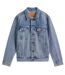 Mens Cotton Denim Long-sleeved Trucker Jacket Sky Blue Levis-2