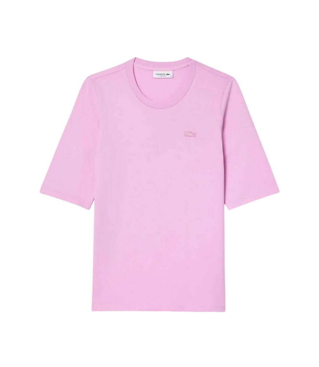 Womens/ladies Cotton Soft 3/4 Sleeve T-shirt Pink Lacoste-1