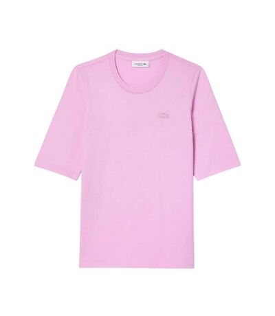 Womens/ladies Cotton Soft 3/4 Sleeve T-shirt Pink Lacoste