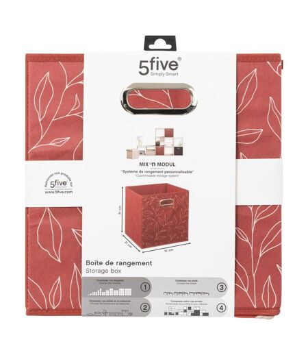 Lot de 2 boites de rangement en tissu Minimalist - 31x31x31cm - Rouge