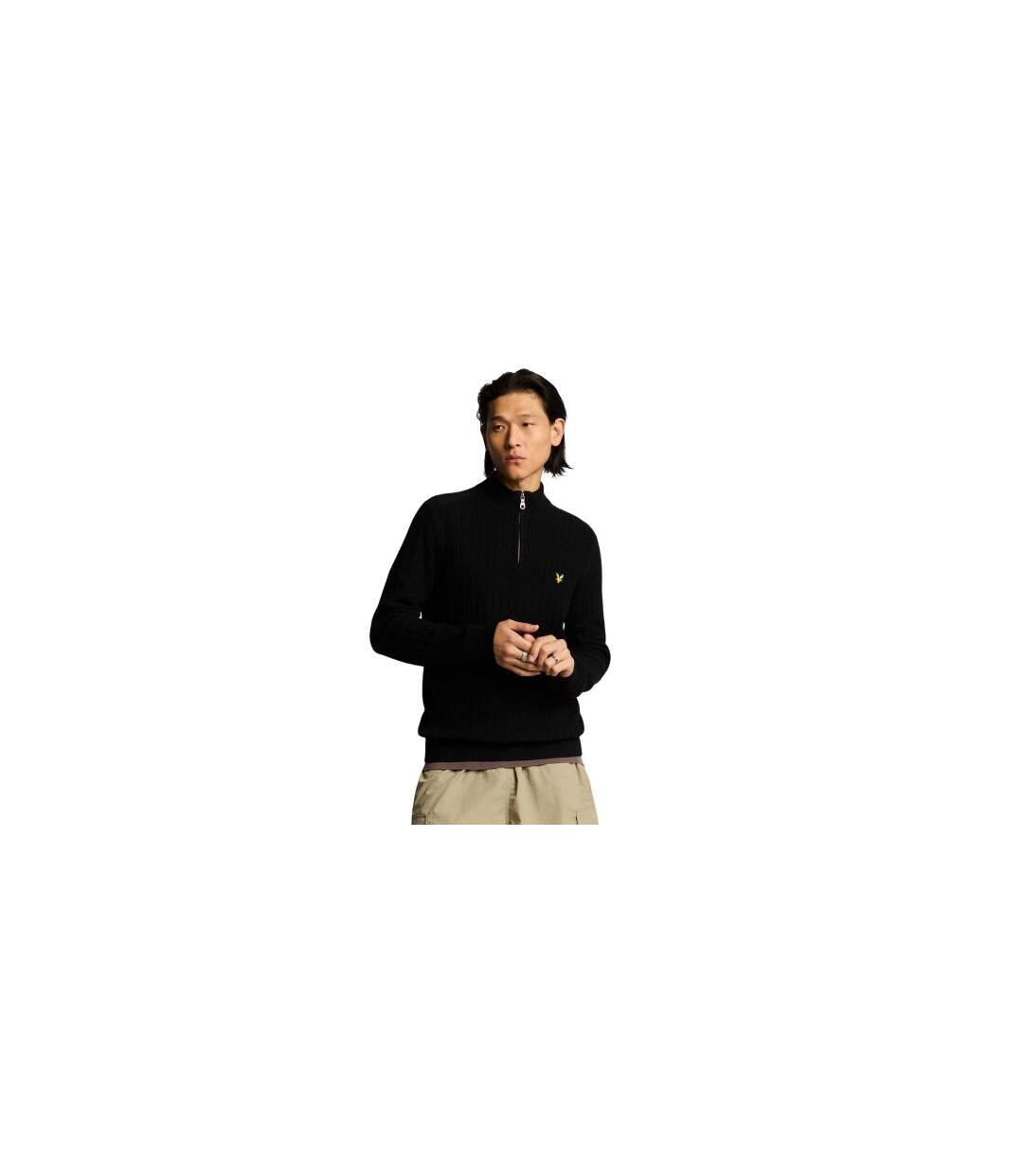 Pull Côtelé Homme Noir Lyle & Scott-1