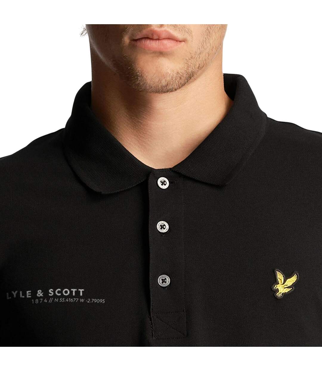 Polo Manches Longues Style Imprimé Co-ordinate Homme Noir Lyle & Scott-4