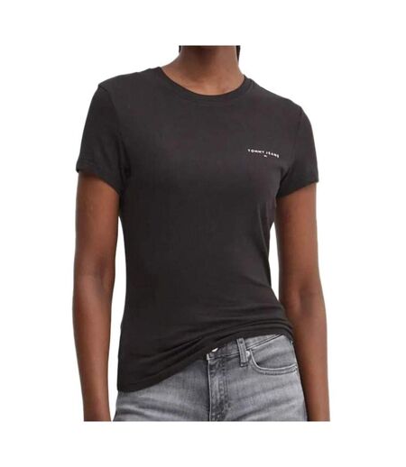 T-shirt Noir Femme Tommy Hilfiger Slim Linear - L