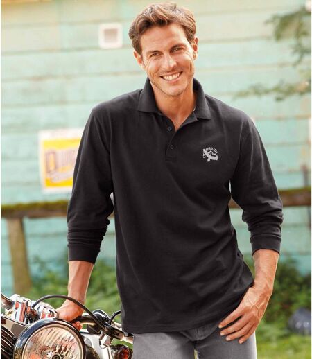 Pack of 2 Men's Classic Polo Shirts - Black Grey