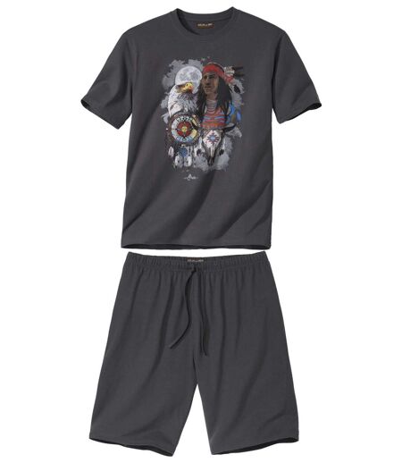 Men's Anthracite Native Spirit Short Pyjama Set