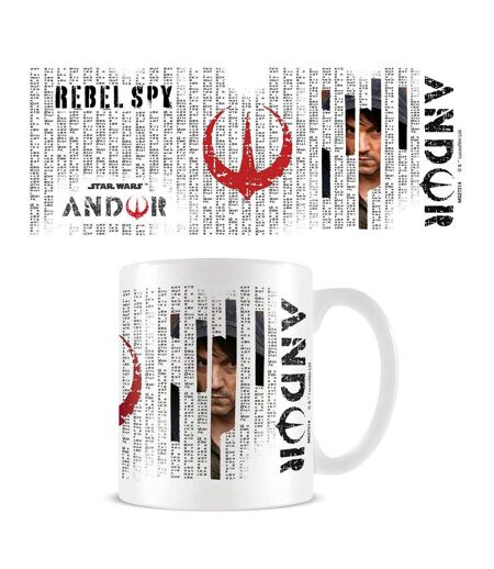 Star Wars: Andor Aurebesh Mug (White/Black/Red) (One Size) - UTPM4534