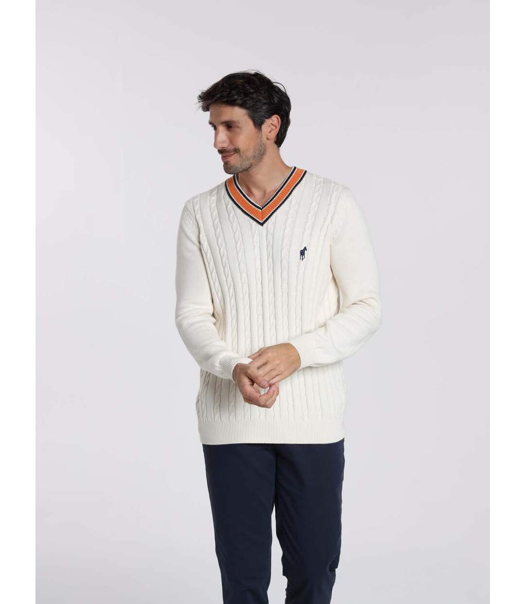 Pulls col v  en coton PAULIN