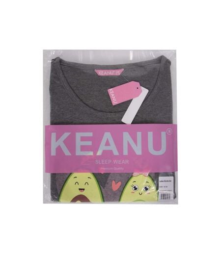 Ensemble De Pyjama Court Manches Courtes Motif/style Avocat You Complete Me Femme Gris Keanu