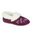 Chaussons Mules Motif/style Floral Clare Femme Bordeaux Sleepers-1