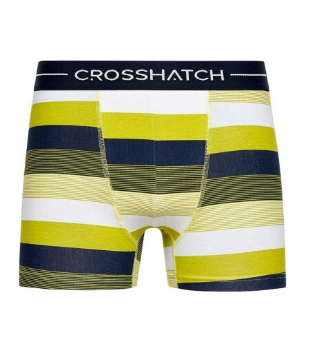 Pack of 3  Mens avocet boxer shorts  yellow/navy/white Crosshatch