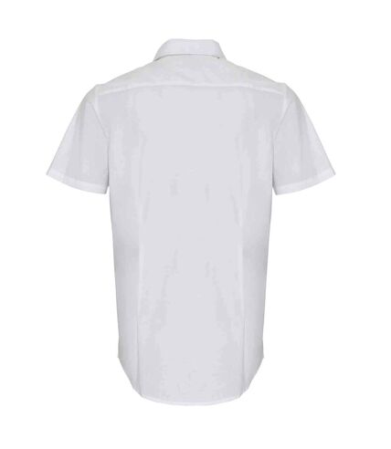 Premier Chemise à manches courtes en popeline extensible pour hommes (Blanc) - UTRW6589