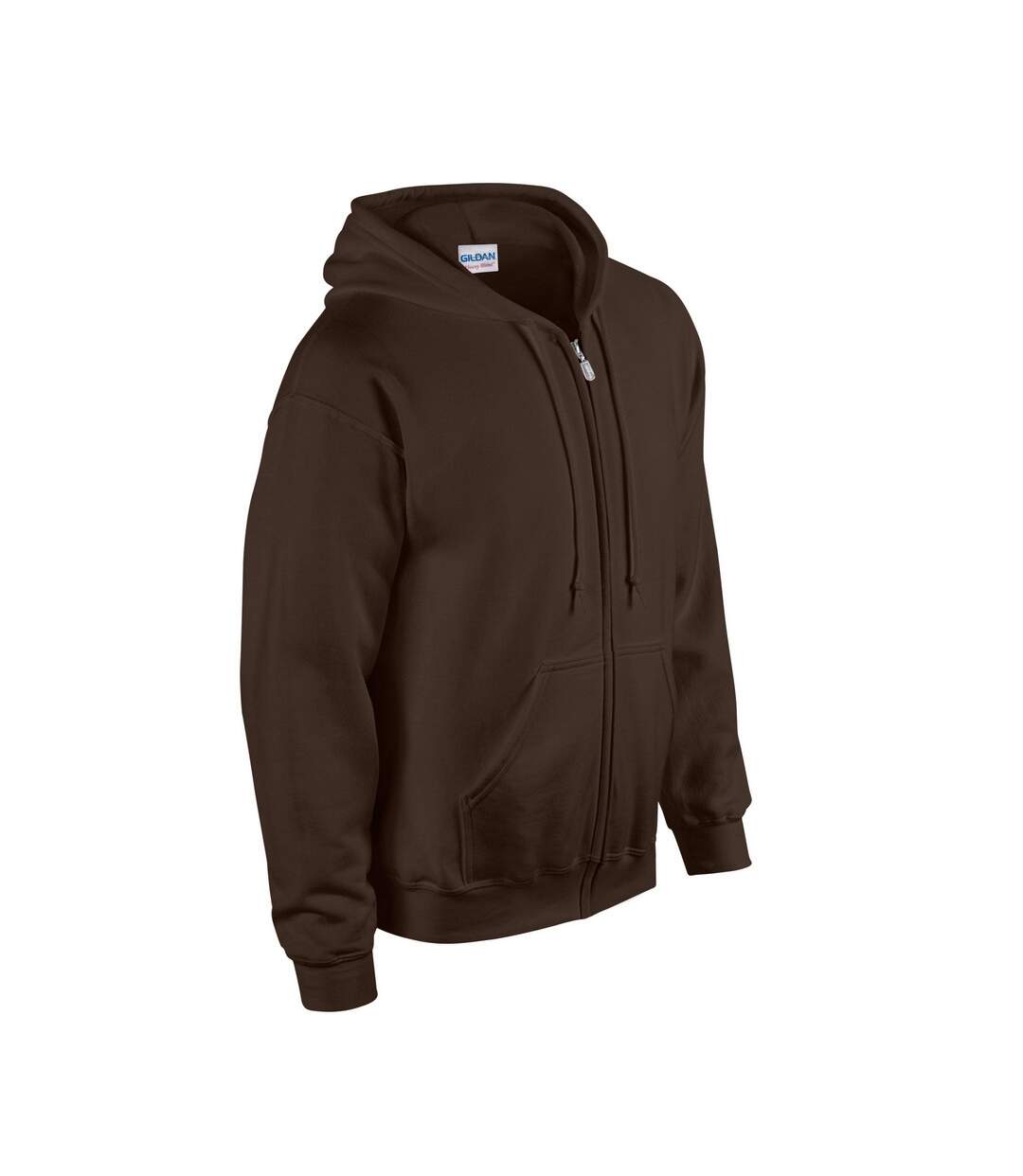 Mens Heavy Blend Full Zip Hoodie Dark Chocolate Gildan-3