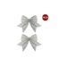 Pack of 2  Frosted bow tie  12cm x 13cm white Davies Products