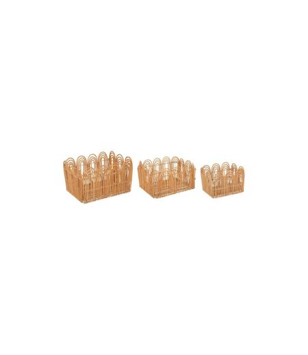 Lot de 3 Caisses de Rangement Lour 37cm Beige