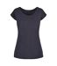 Build Your Brand Womens/Ladies Wide Neck T-Shirt (Navy)