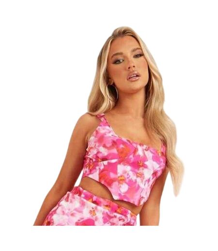 Mini Jupe Motif/style Floral Femme Rose Missy Empire