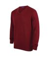 Henbury Mens 12 Gauge Fine Knit V-Neck Jumper/Sweatshirt (Burgundy)
